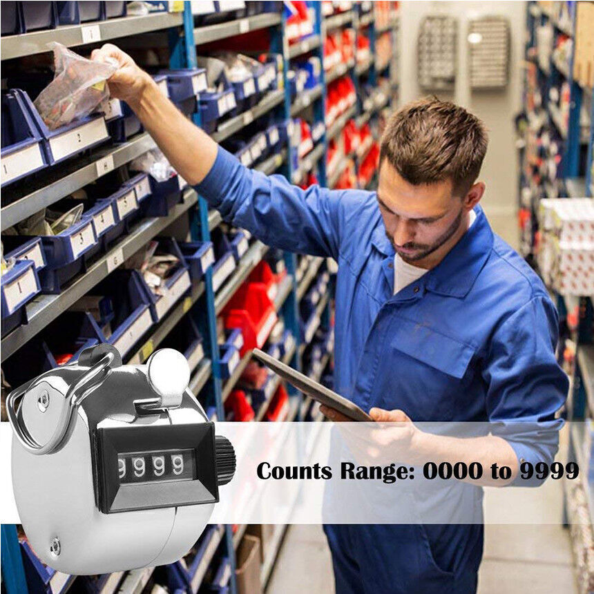 2 PCS 4 Digit Number Dual Clicker Golf Hand Tally Counter Metal Handy Convenient