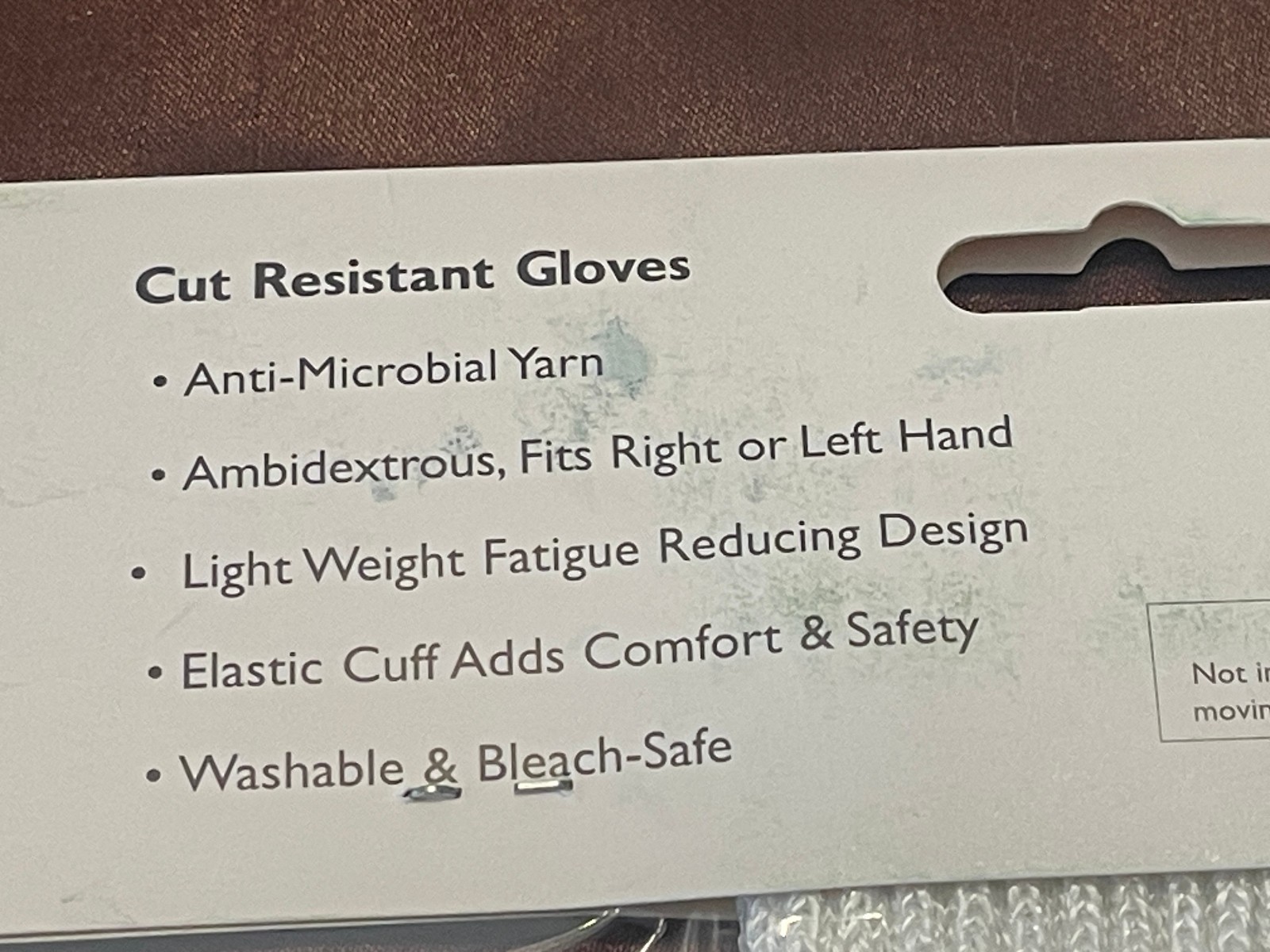 Cut Resistant Glove Medium Ambidextrous Washable Anti-Microbial (ONE)
