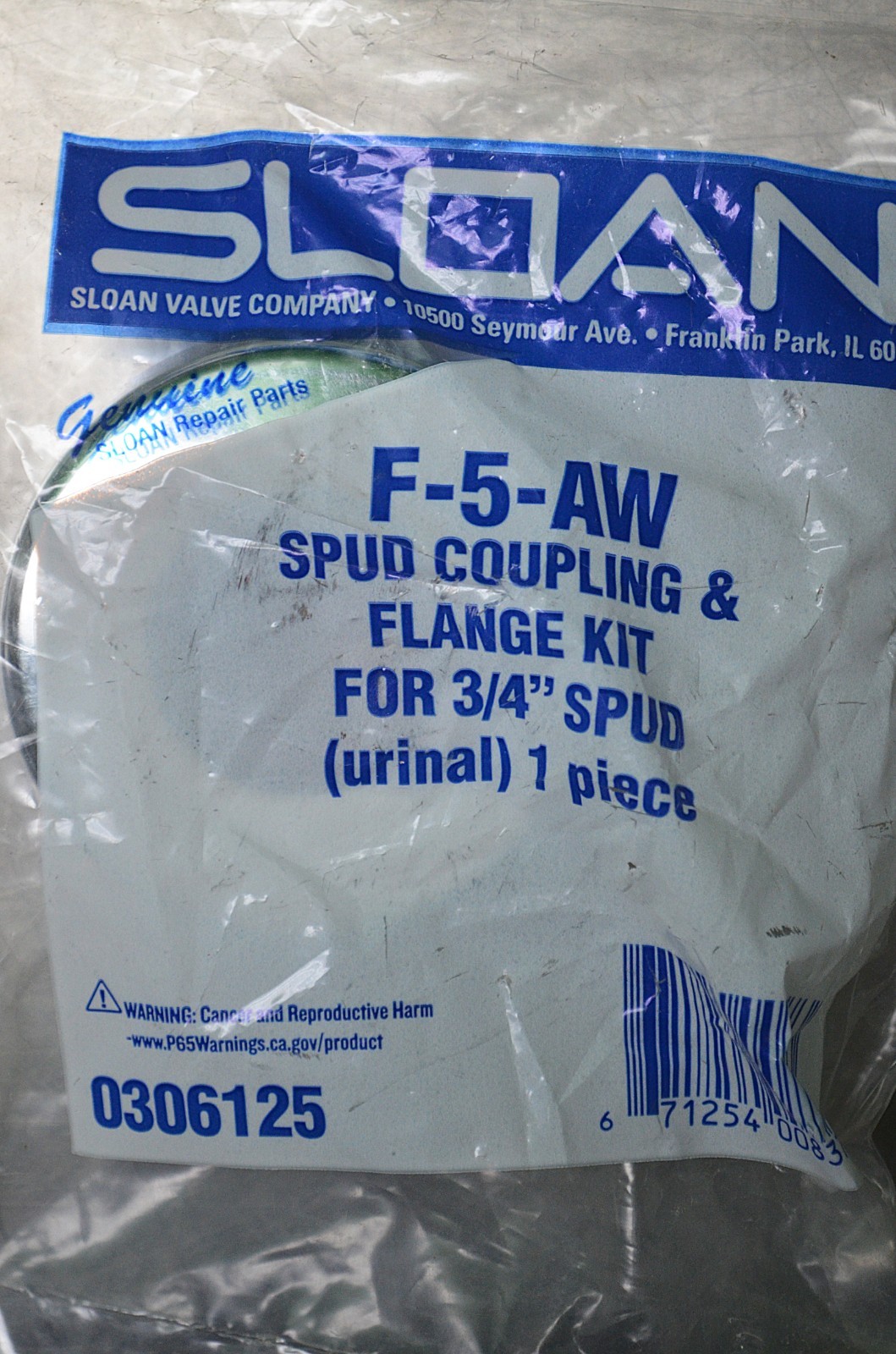 Sloan 8186-0.125 Exposed Battery Operated Sensor Urinal HEU Flushometer Mod 8100