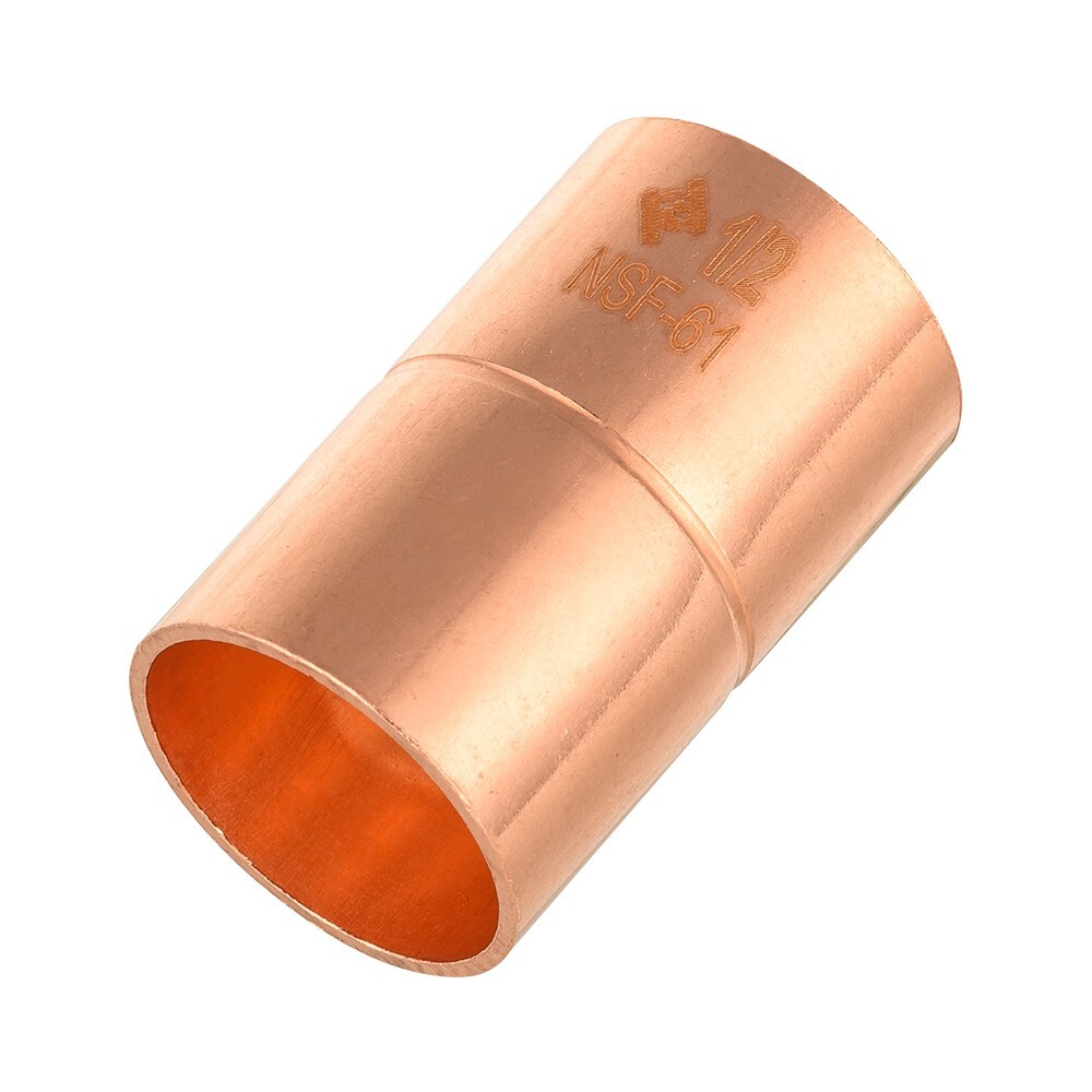 100 PCS EFIELD 1/2″ C X C Copper Coupling With Rolled Stop, Lead Free, Pro Pack