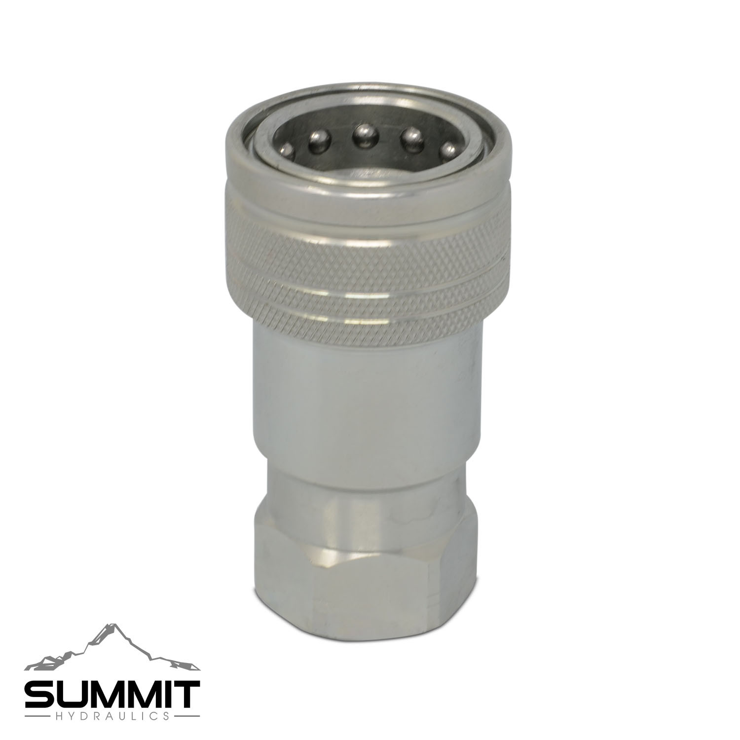 3/8″ ISO 7241-B Quick Disconnect Hydraulic Female Coupler, 1/2″ SAE Thread