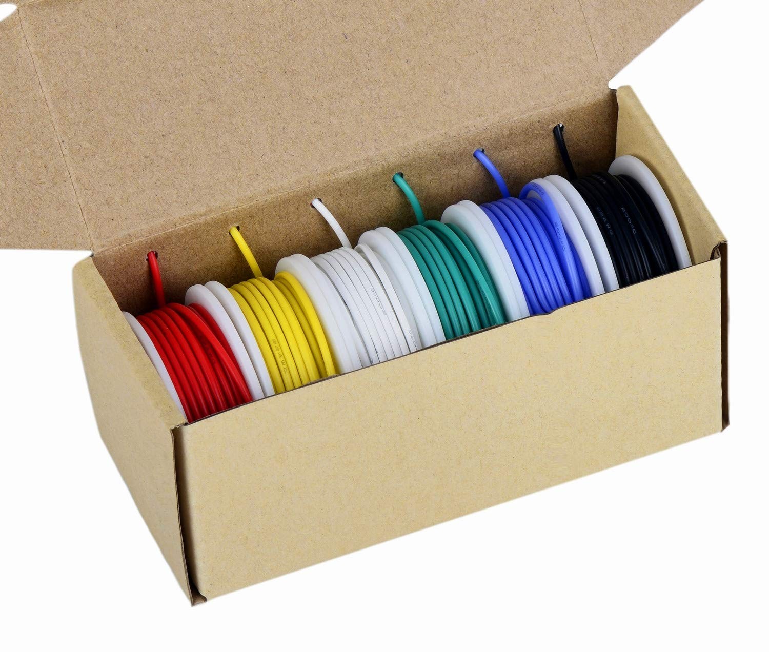 TUOFENG 18 AWG Stranded Wire Spool, Silicone Rubber Insulated Tinned Copper F…
