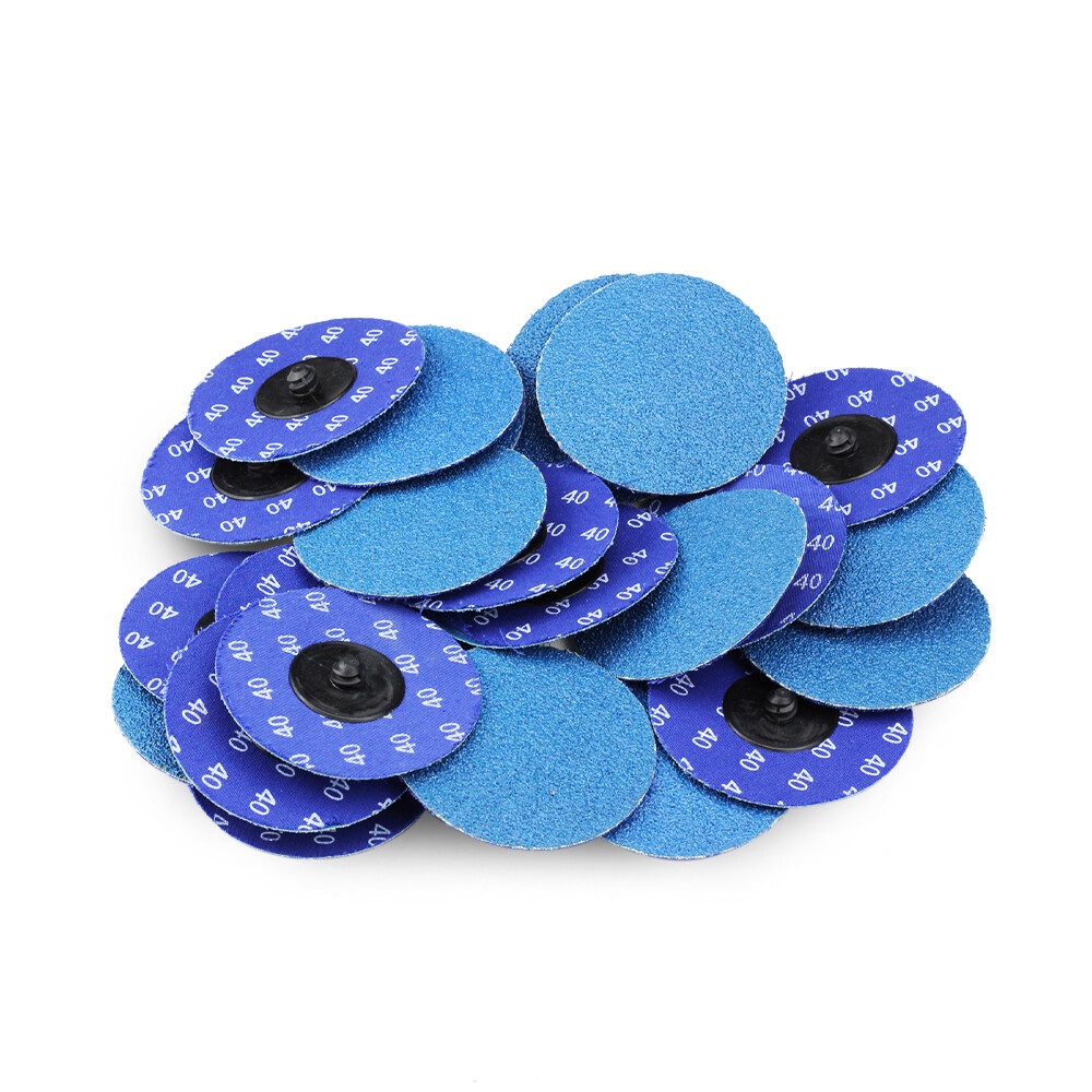 50 Pack – 3″ Zirconia 40 Grit Quick Change Sanding Disc Black Hawk, Type R Roloc