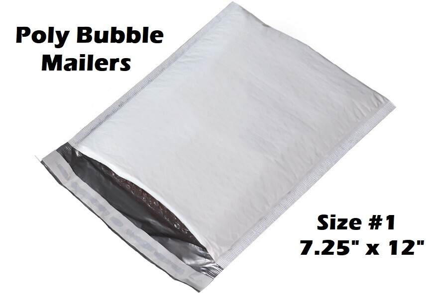 SIZE #1 SELF SEALING POLY WHITE BUBBLE MAILERS 7.25×12″ PADDED SHIPPING ENVELOPE