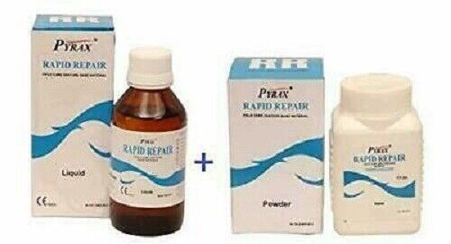 RAPID REPAIR Self Cure Denture Repair Material PYRAX – Various Shades and Packs