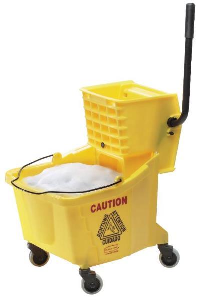 NEW RUBBERMAID 758088YEL WAVEBRAKE 35 QUART MOP BUCKET PAIL & RINGER 6377055