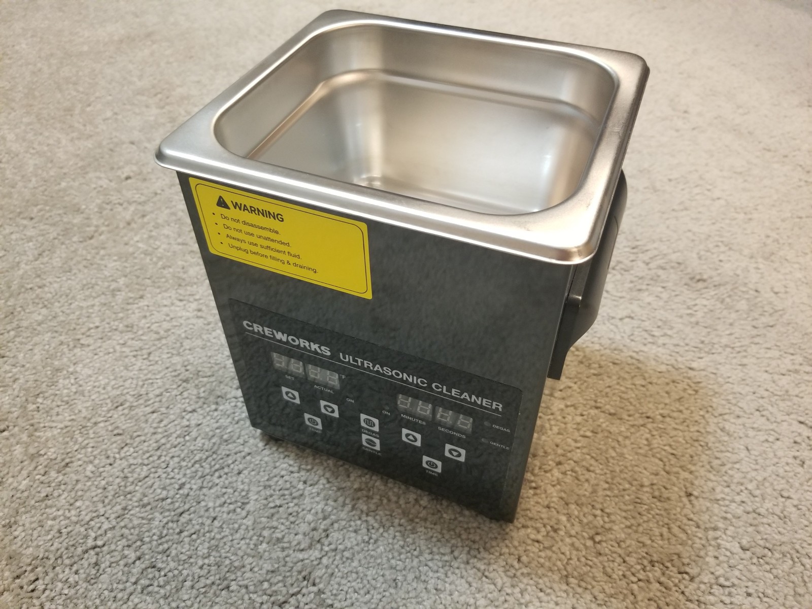 Creworks Ultrasonic Cleaner 2L Ultrasonic 40kHz 60W Heating 200W YM-12A