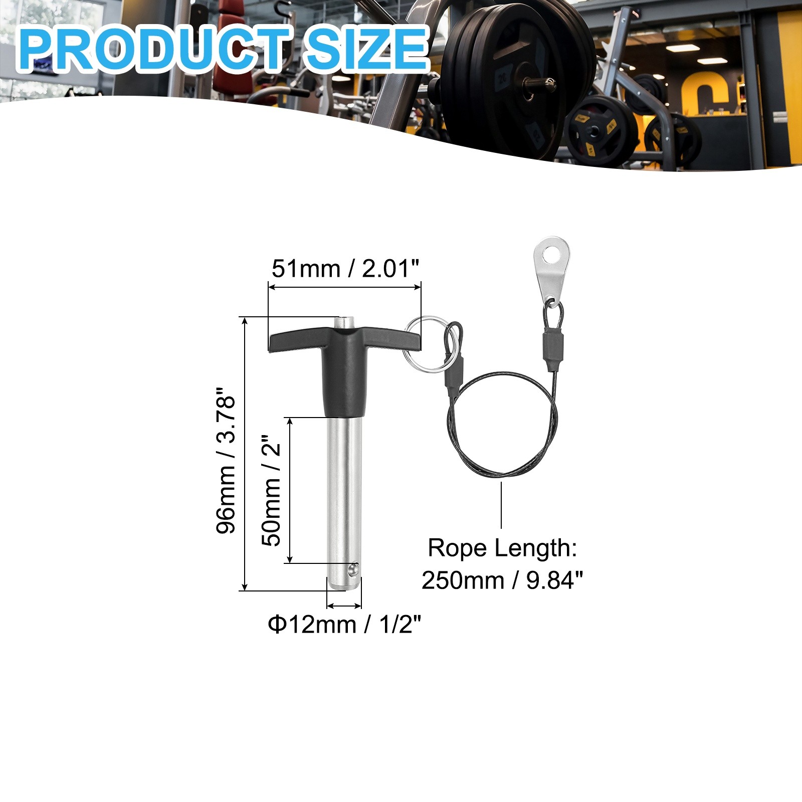 1/2″(12mm)x2″(50mm) Quick Release Pin Push-Button t Handle Lock Pins
