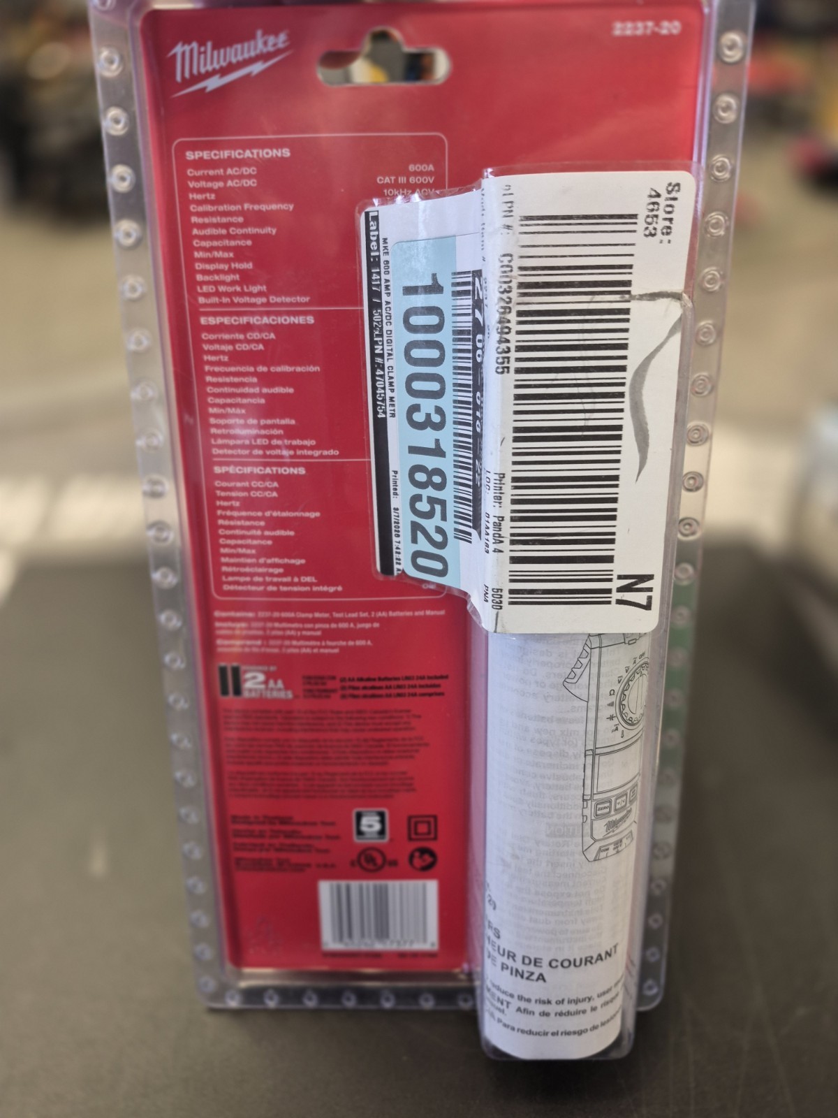Milwaukee 600A Clamp Meter (2237-20)… FREE S&H!