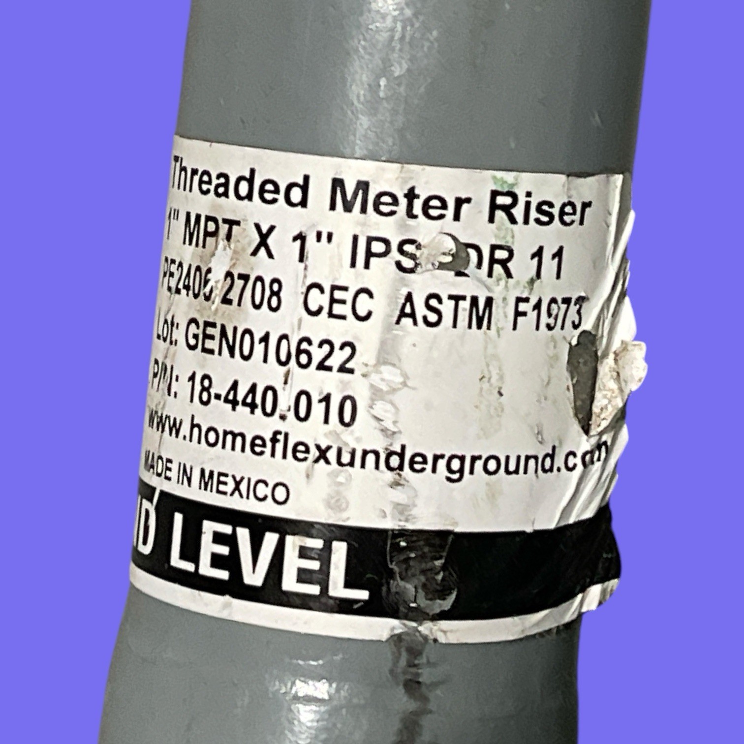 HOME-FLEX 1” IPS Poly DR 11 to 1” MIP Underground Meter Riser Bent (S2)