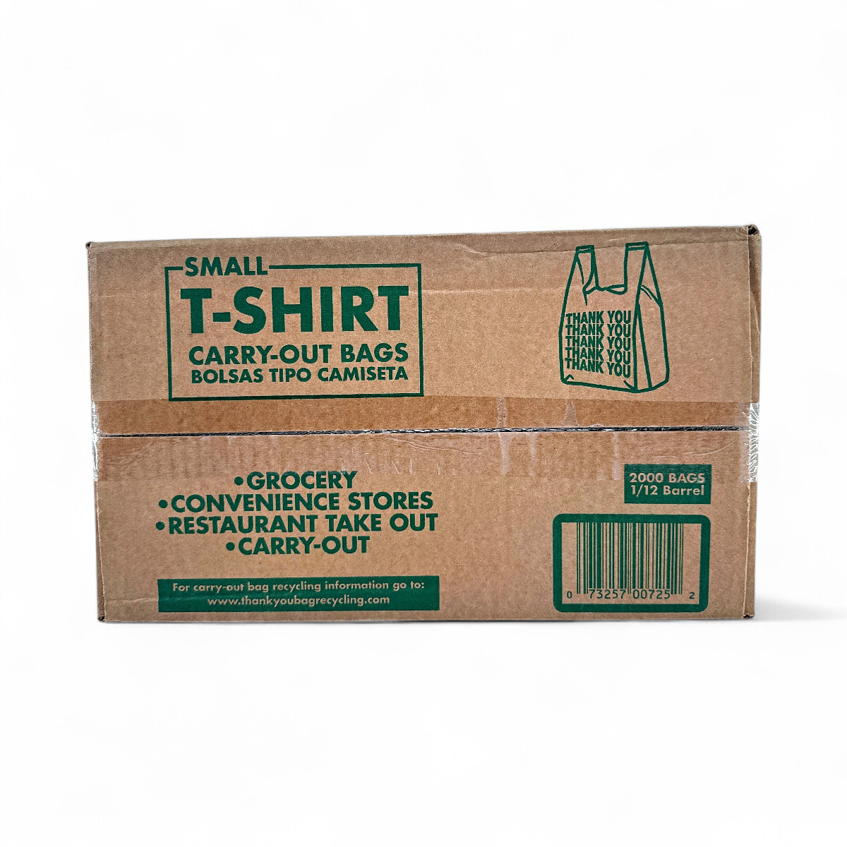 Poly-America Small T-Shirt Carry-Out Bags, 7″ x 5″ x 15″ – 2000 Count
