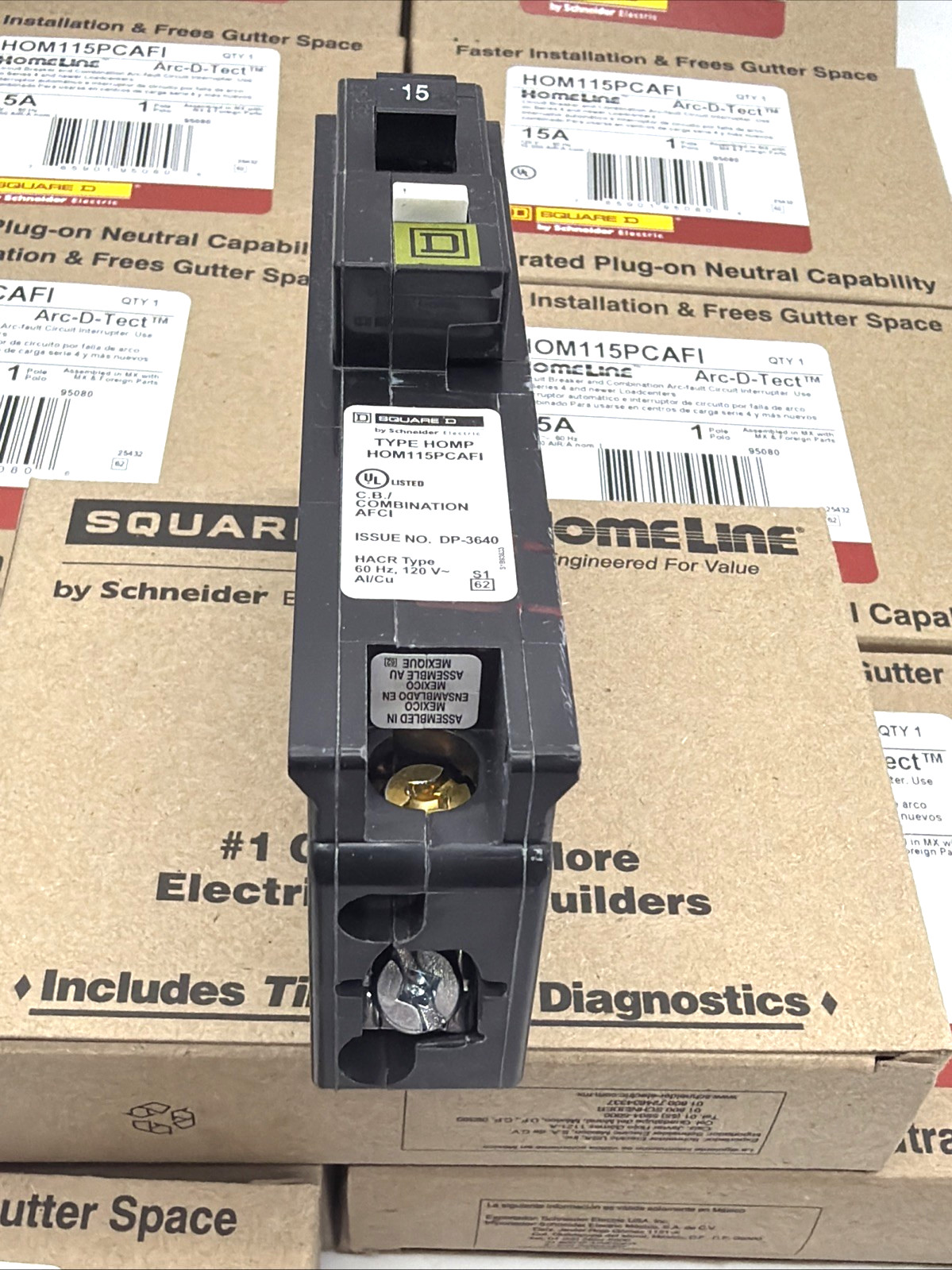 SQUARE D HOM115PCAFI 15A ARC FAULT AFCI PLUG-ON NEUTRAL BREAKER NEW LOT OF 10