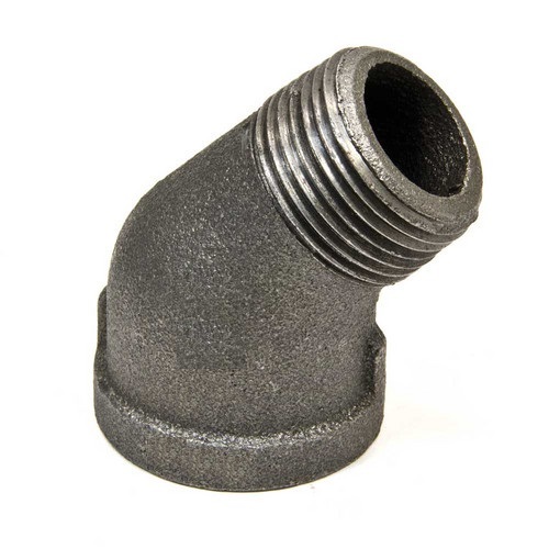 1″ BLACK MALLEABLE IRON STREET 45 ELBOW DEG 45° fitting pipe npt