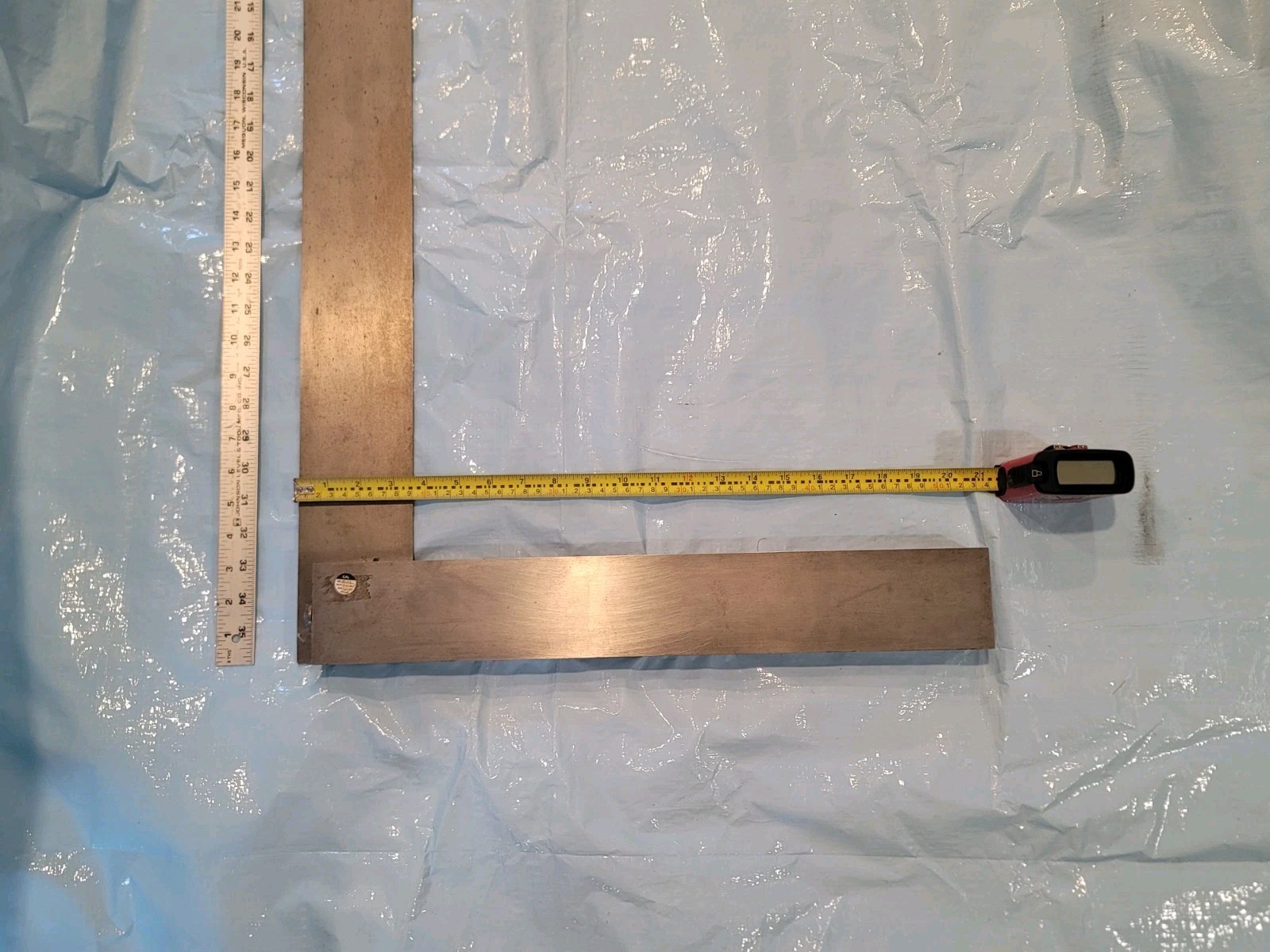 L.S. Starrett No. 20 Machinist Precision Square Blade 39″ 20-1/2″ Base