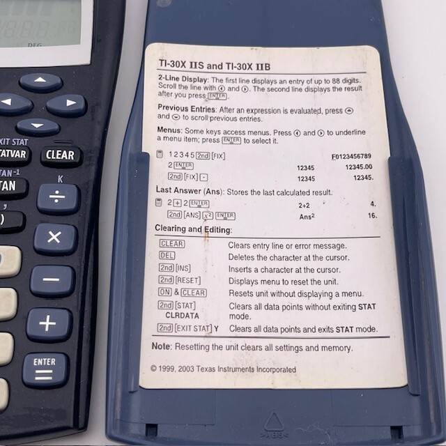 Texas Instruments TI-30X IIS 2-Line Scientific Calculator – Black W/ Blue Case