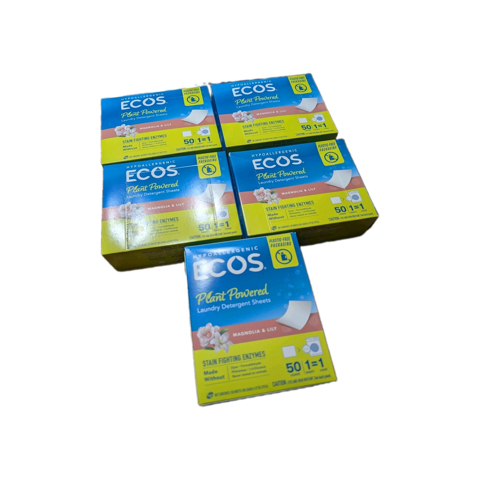 ECOS Laundry Detergent 250 SHEETS Total Vegan No Plastic Jug Liquid Free 5 Pack