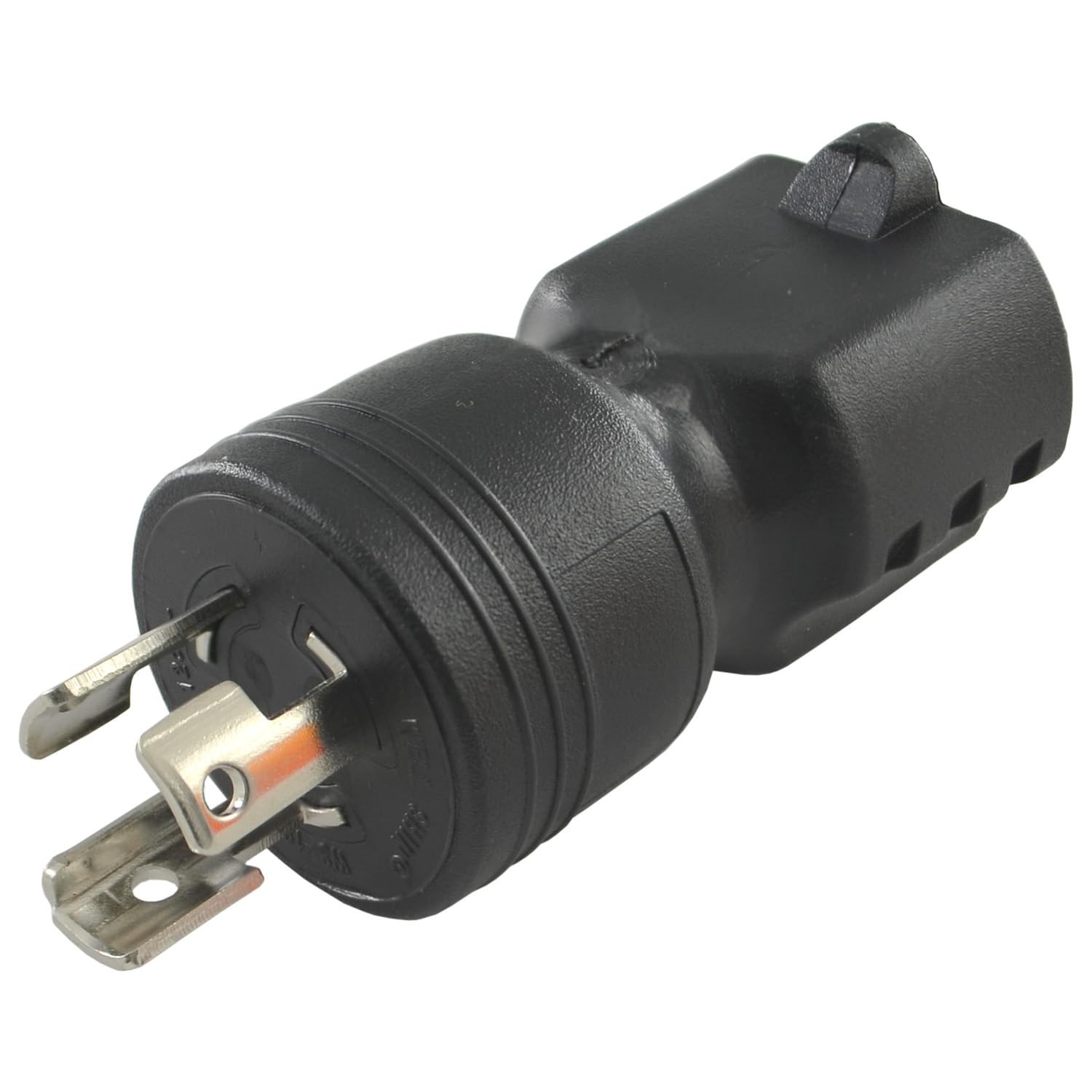 Conntek 30120 UNO Locking Plug NEMA L5-15P to NEMA 5-15R 125-Volt Adapter Bla…