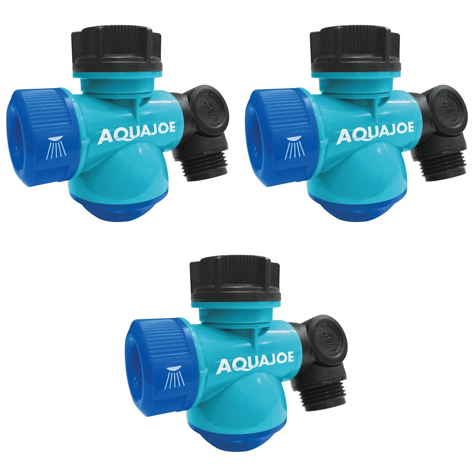 Aqua Joe 3 Pack Multi-Function Garden Hose Faucet Connector, 3/4″ Spigot Adapter