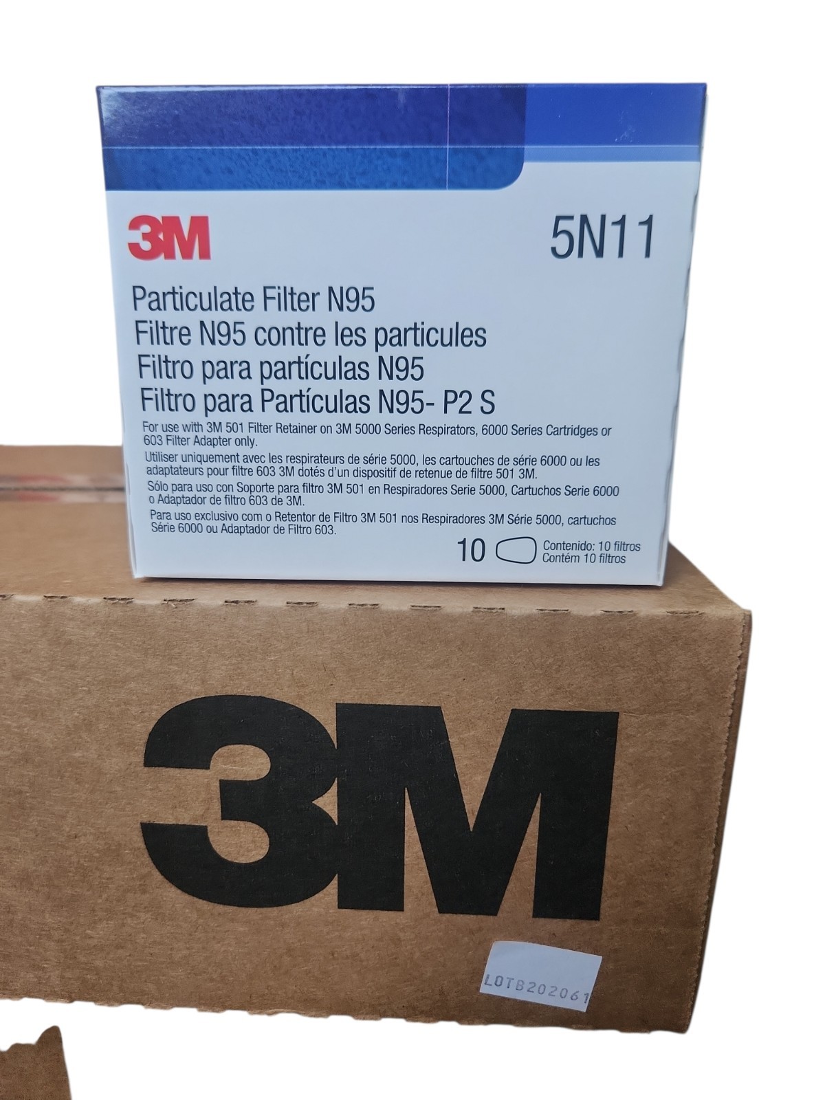 1 Case (10 Boxes of 10) of 3M 5N11 N95 Replacement Particulate Filters 100 Total