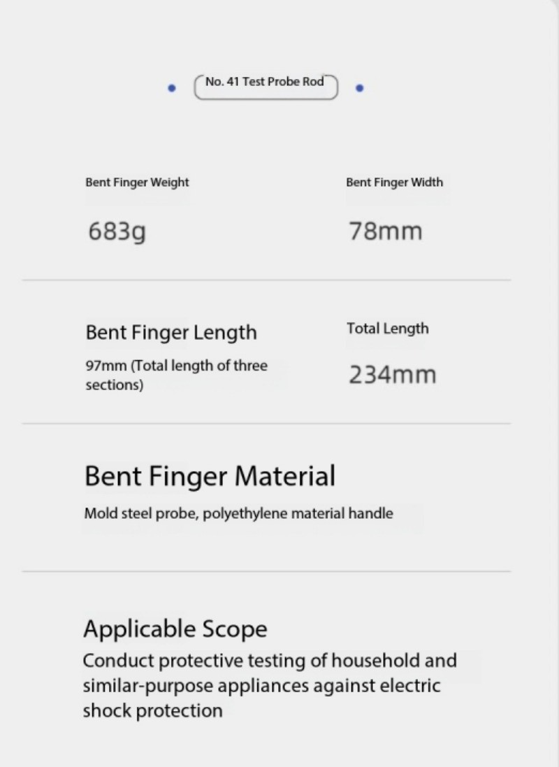PA100 Safety-Compliant Curved-Finger Hinge Protection Rating Probe