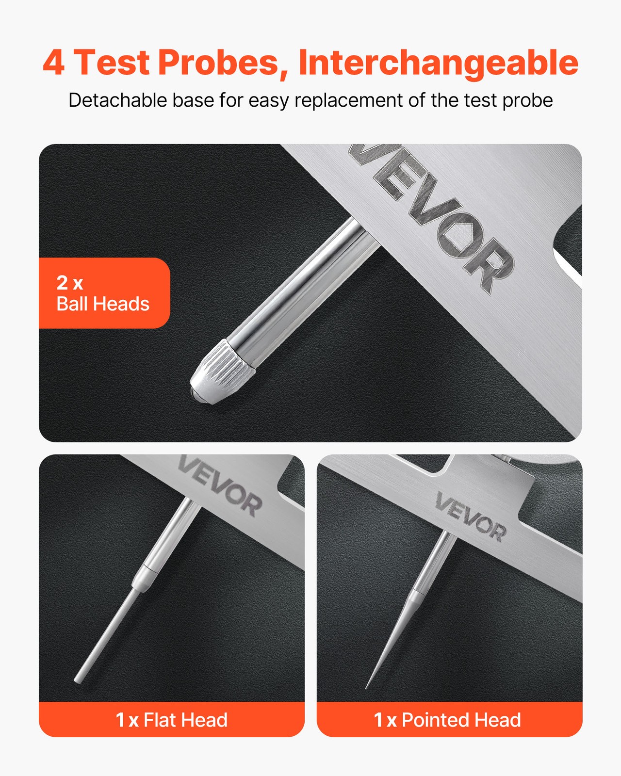 VEVOR Digital Depth Gauge 0-22in Range Precision Micrometer with 4 Anvils