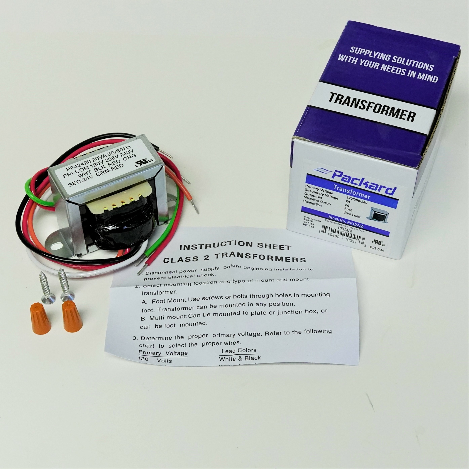 PF42420 Transformer 120/208/240V Primary 24V Sec 20 VA