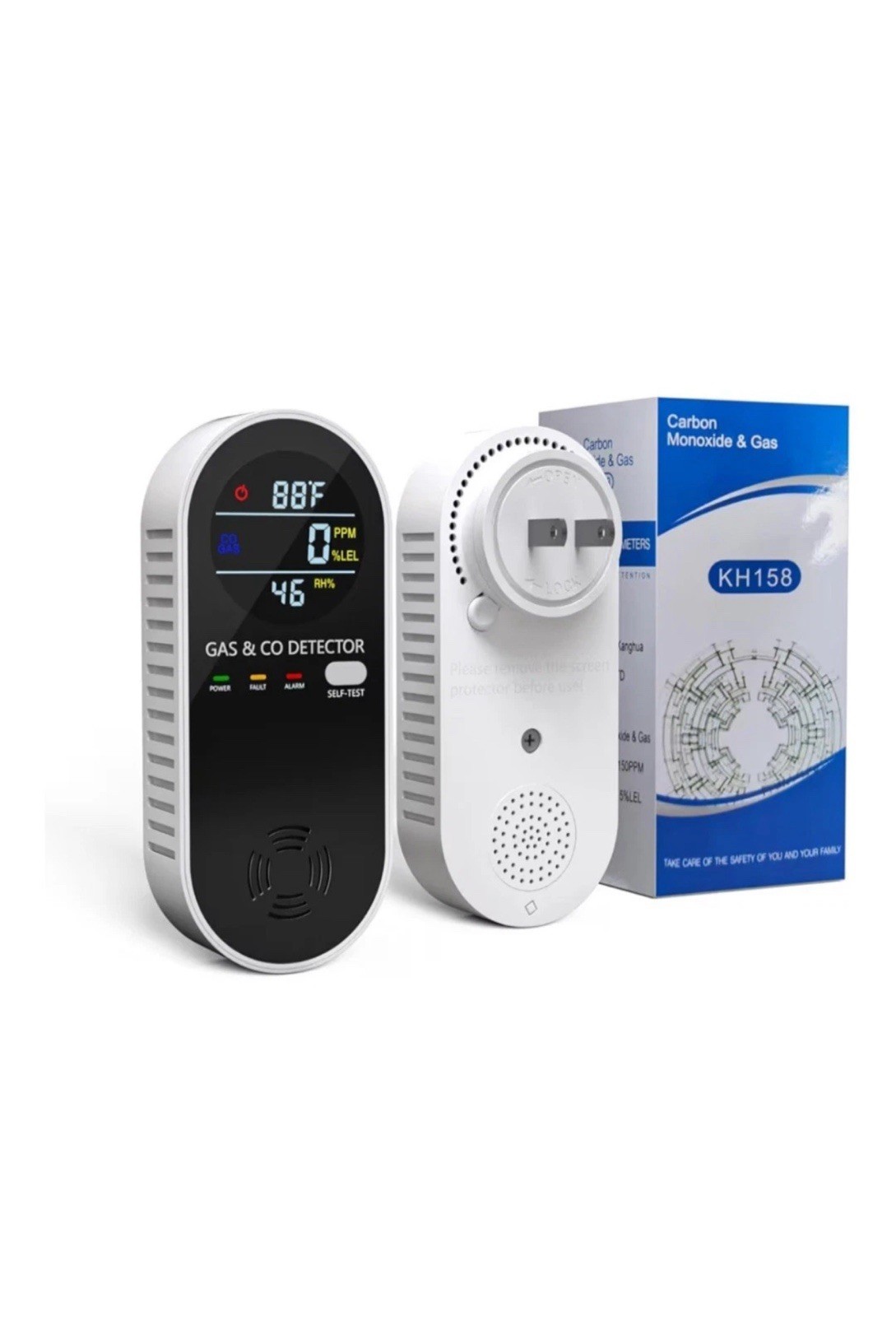 4-in-1 Carbon Monoxide Detector Warning Alarm Sensor LED Digital Gas Detector US
