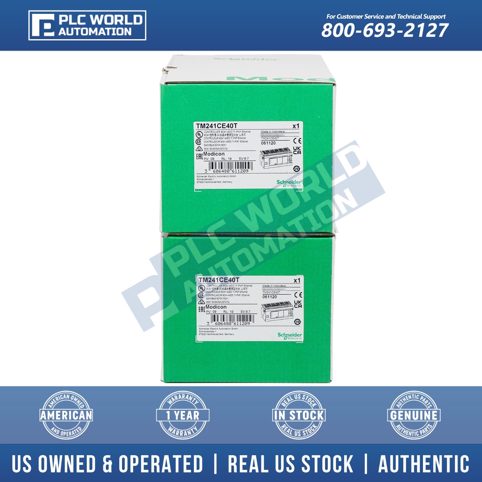 Schneider Electric TM241CE40T Modicon M241, PNP Transistor Outputs, Brand New