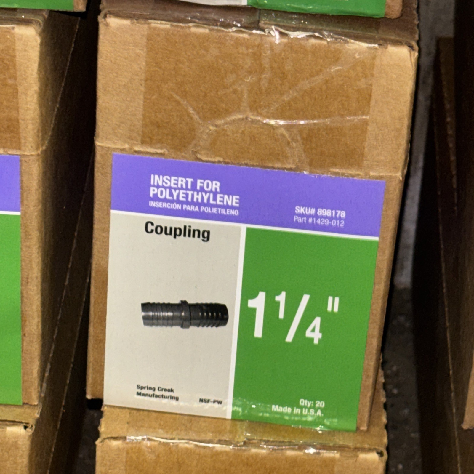 Poly Inserts | Coupling | 1-1/4” | Qty. 20 | One Box