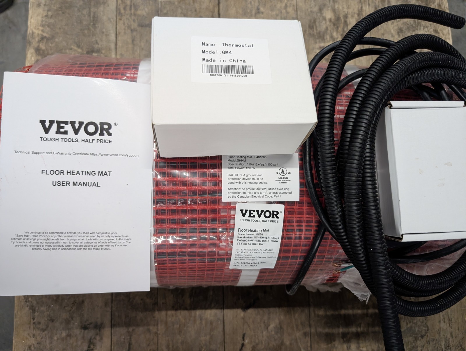 VEVOR Floor Heating Mat 100 Sq. ft Electric Radiant In-Floor Heated Warm **Read*