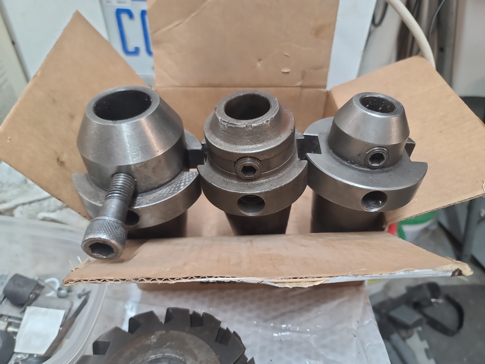 Lot of 3 Cat50 Tool Holders End Mill I.D. 1.0″, 1.25″, 1.5″