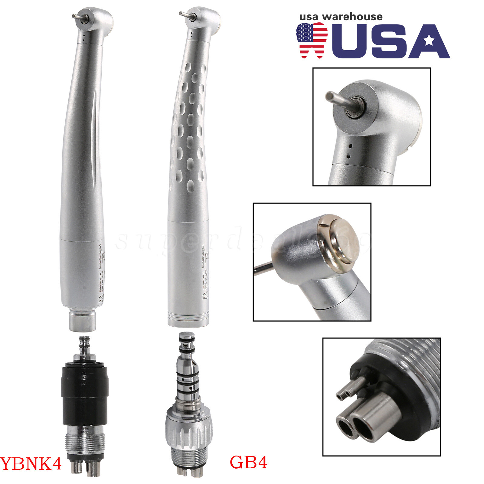 1-5Pcs Kavo/NSK Style Dental High Speed Handpiece w/ 4Hole Coupler GB4/YBNK4