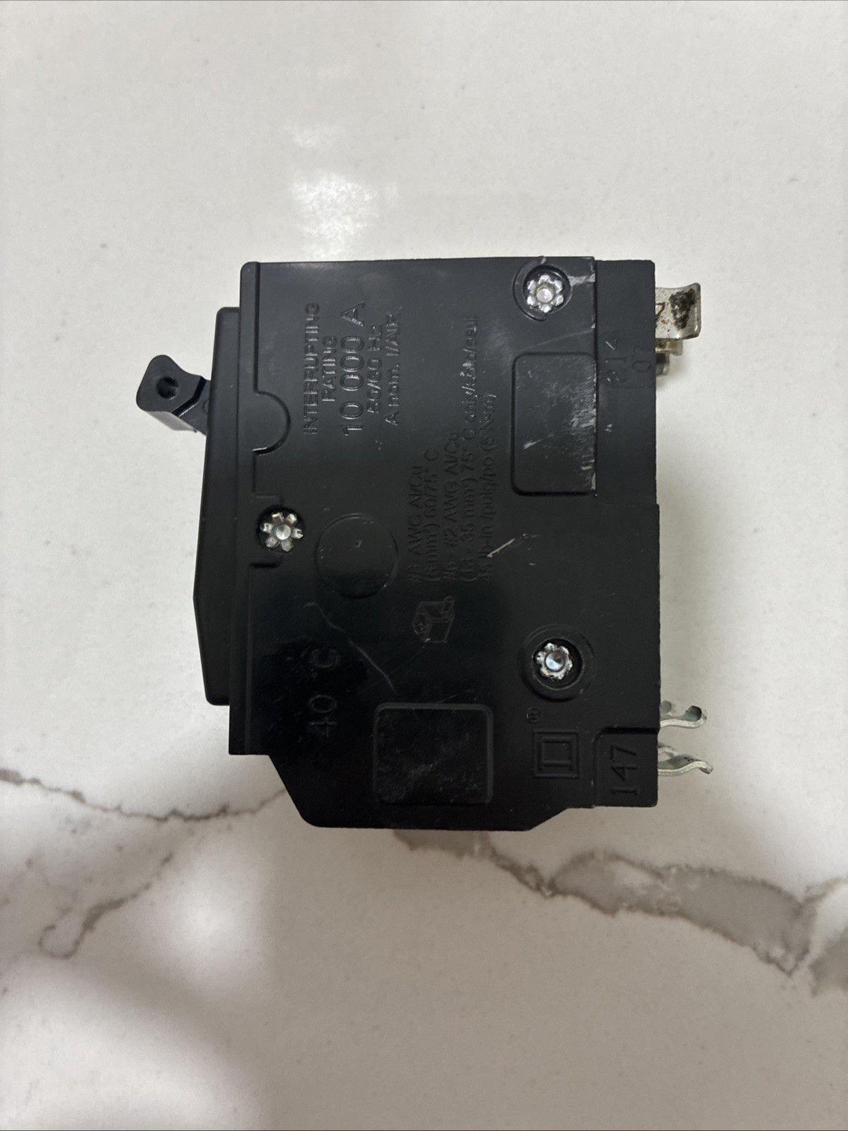 Square D Circuit Breaker QO 60A 2 pole 120/240VAC 10kA Yellow «D» QO260 used