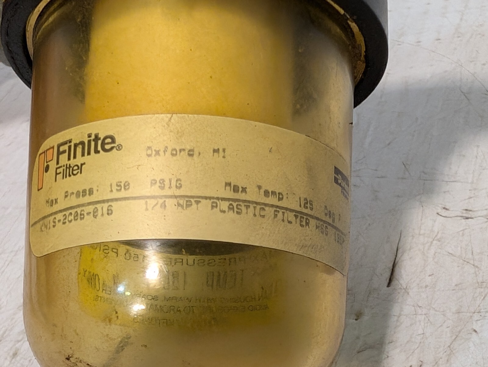 SpeedAire 4ZL37, Finite Filter C41S-2C06-016, Plastic Filter