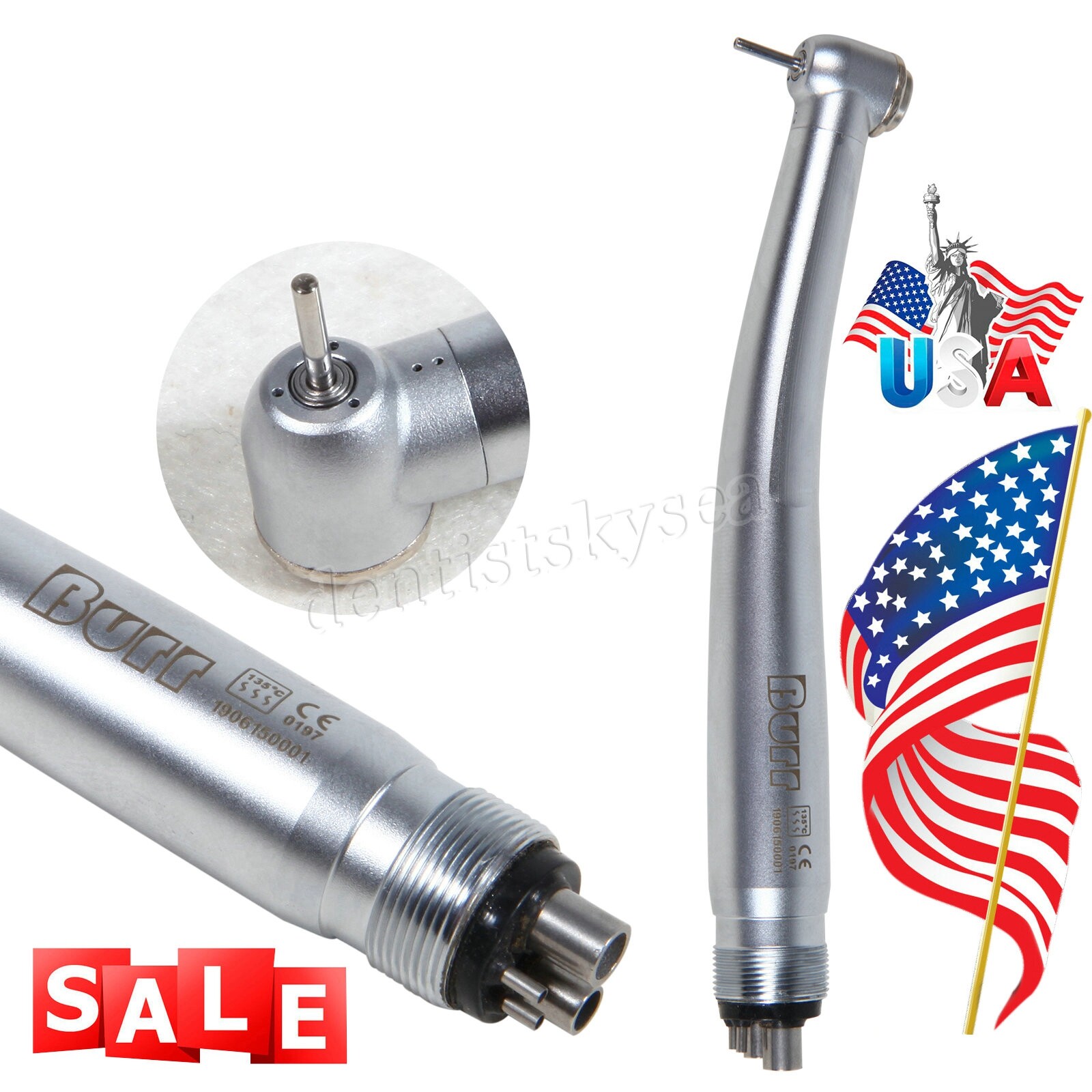 10X NEW Dental High Speed Turbine Handpiece Push Button 4 Hole U3BM