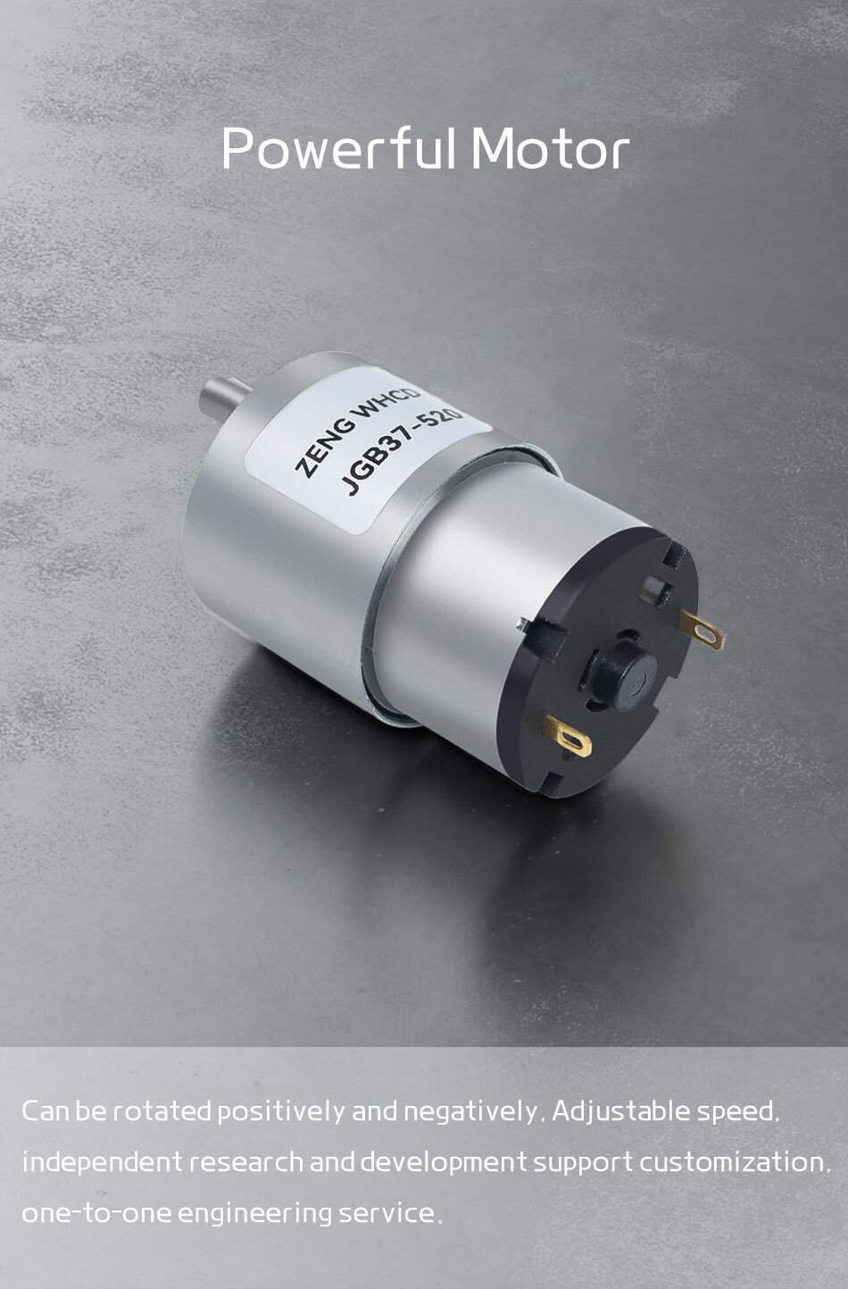 JGB37-520 DC 6V 12V 24V Reduction Gear Motor 7RPM-960RPM Large Torque GearBox