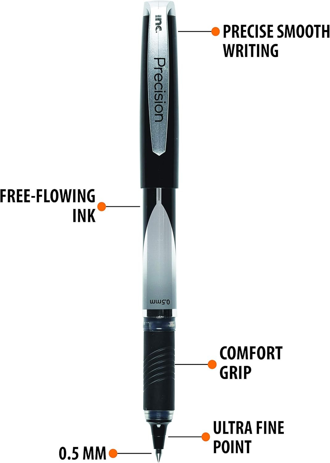 Inc. R2 Precision Rollerball Pens – 0.5 Mm Ultra Fine-Point Pen Set with Comfort