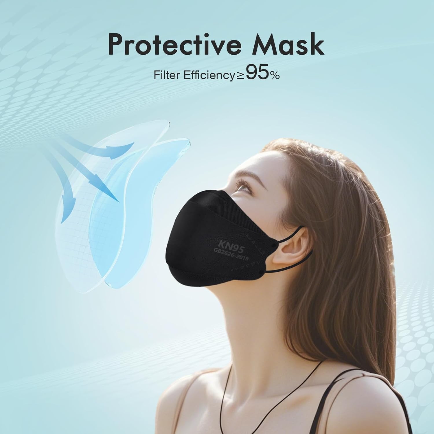 KN95 Face Masks 50 Pack Breathable Cup Dust Disposable Masks For Adult Teenager