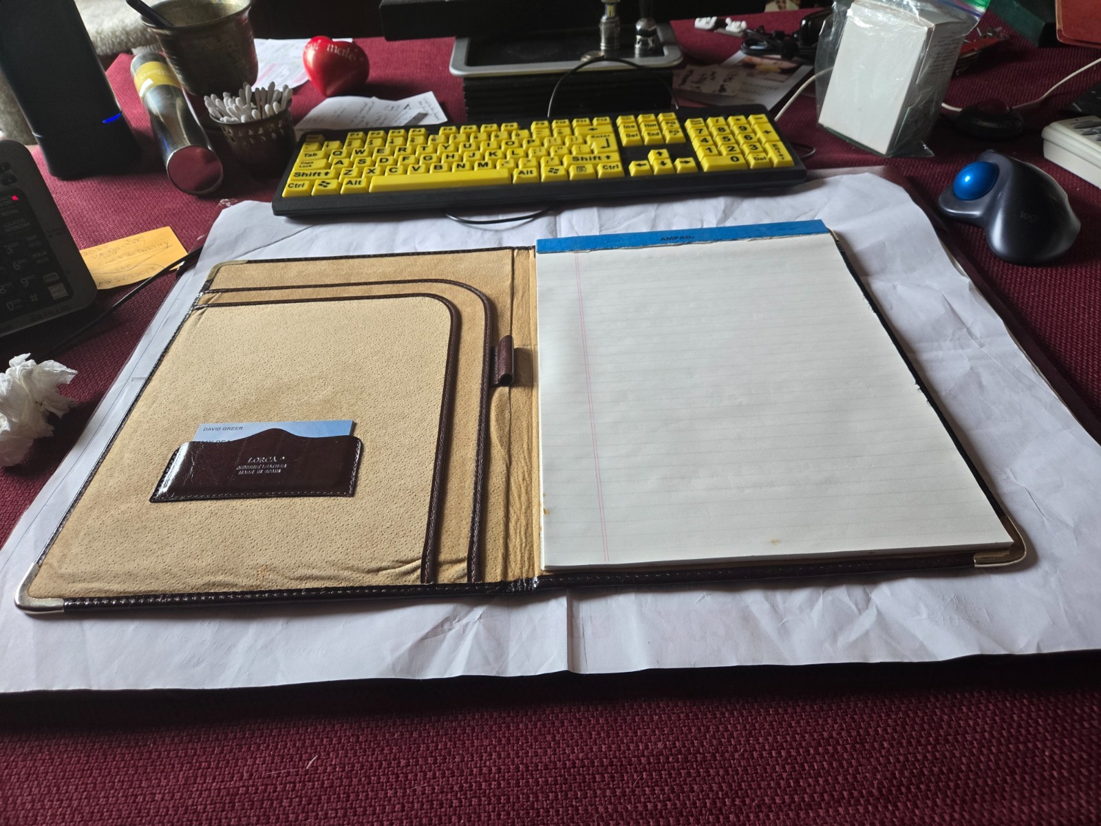 Lorca leather portfolio binder made in Spain Vintage 1990