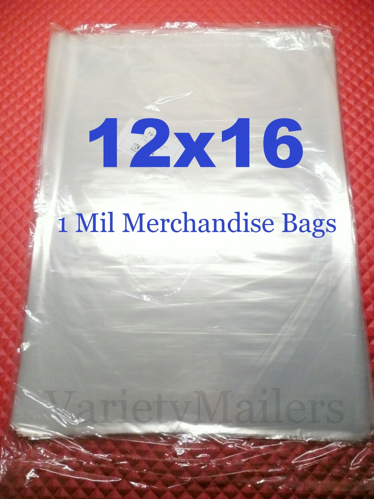 100 Clear Poly Merchandise Bags 12»x 16» Thin 1 Mil Plastic Apparel Bags 12×16