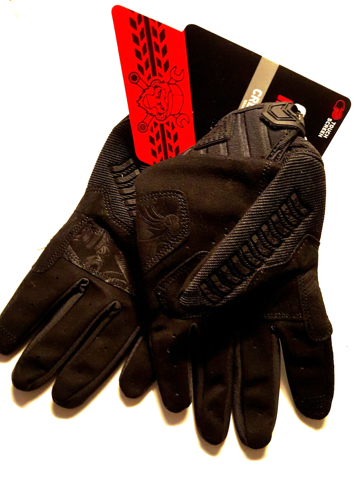 Grease Monkey Pro Crew Chief Gloves Touchscreen Tech 1 Pair Black SIZE:M,L,XL