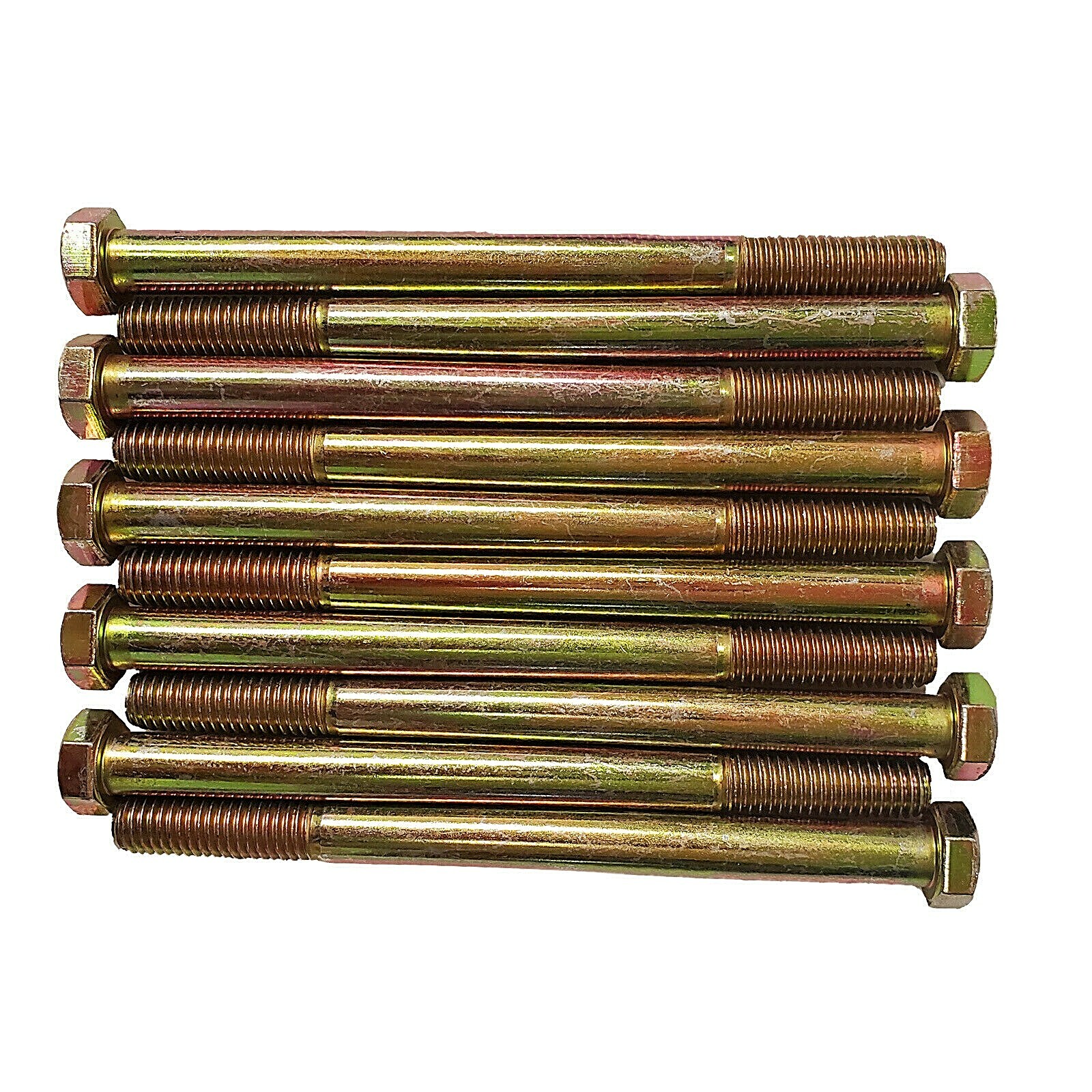 (10) 1/2″-13 X 6-1/2″ Grade 8 Hex Head Cap Screw Bolt Yellow Zinc Plated Coarse