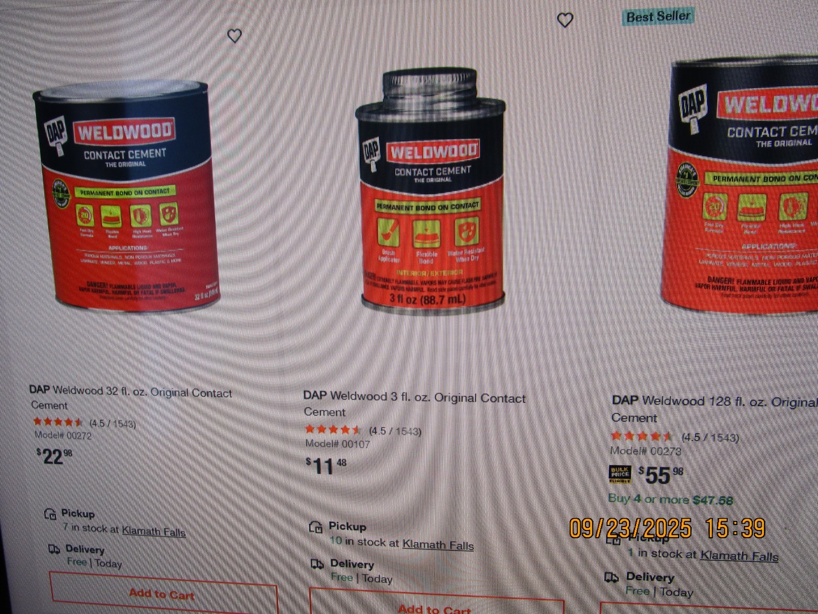 WELDWOOD 16 OUNCE CONTACT CEMENT ~ BEST PRICE !!! (SEE PHOTOS) BRAND NEW SEALED
