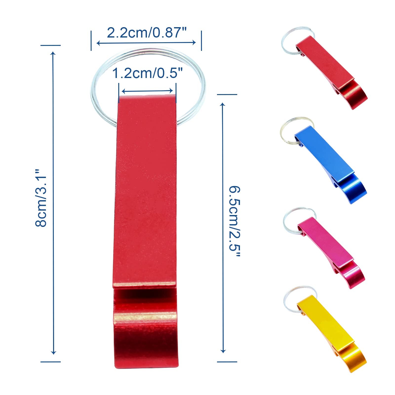 Litoexpe 16Pcs Colorful Beer Bottle Openers Premium Metal Keychain