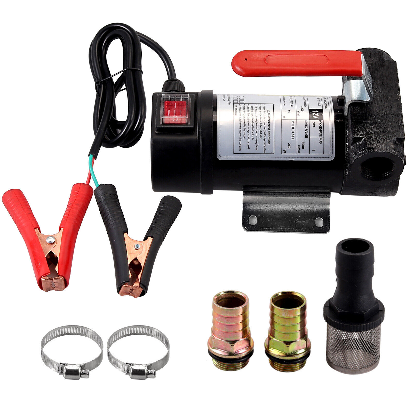 50L/min Electric Fuel Pump 12V Diesel Transfer Pump Kerosene Oil Extractor New