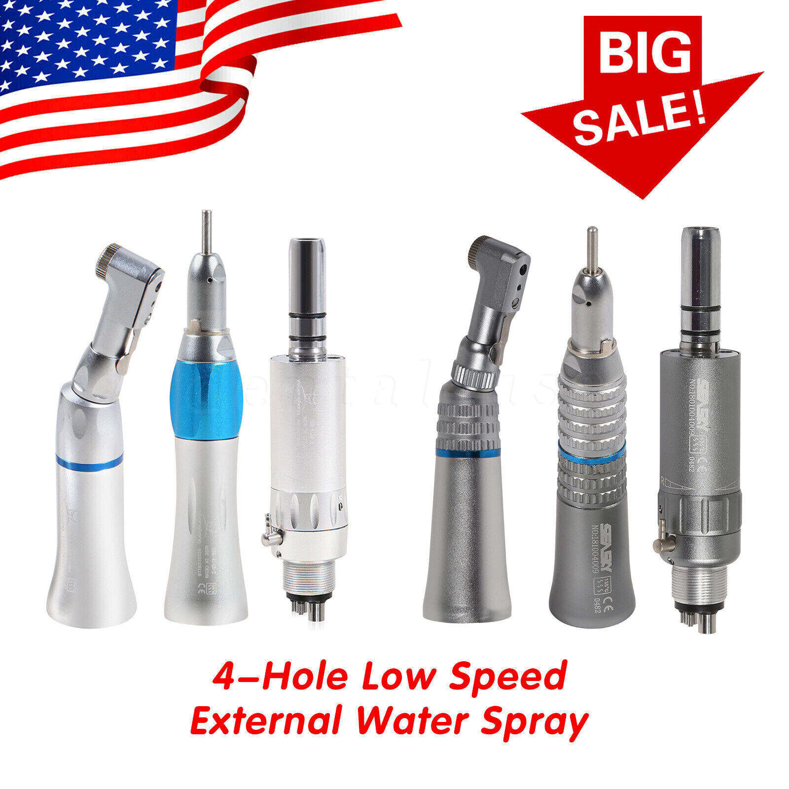 NSK Style Dental Slow Low Speed Handpiece Straight Contra Angle Air Motor 2/4H Y