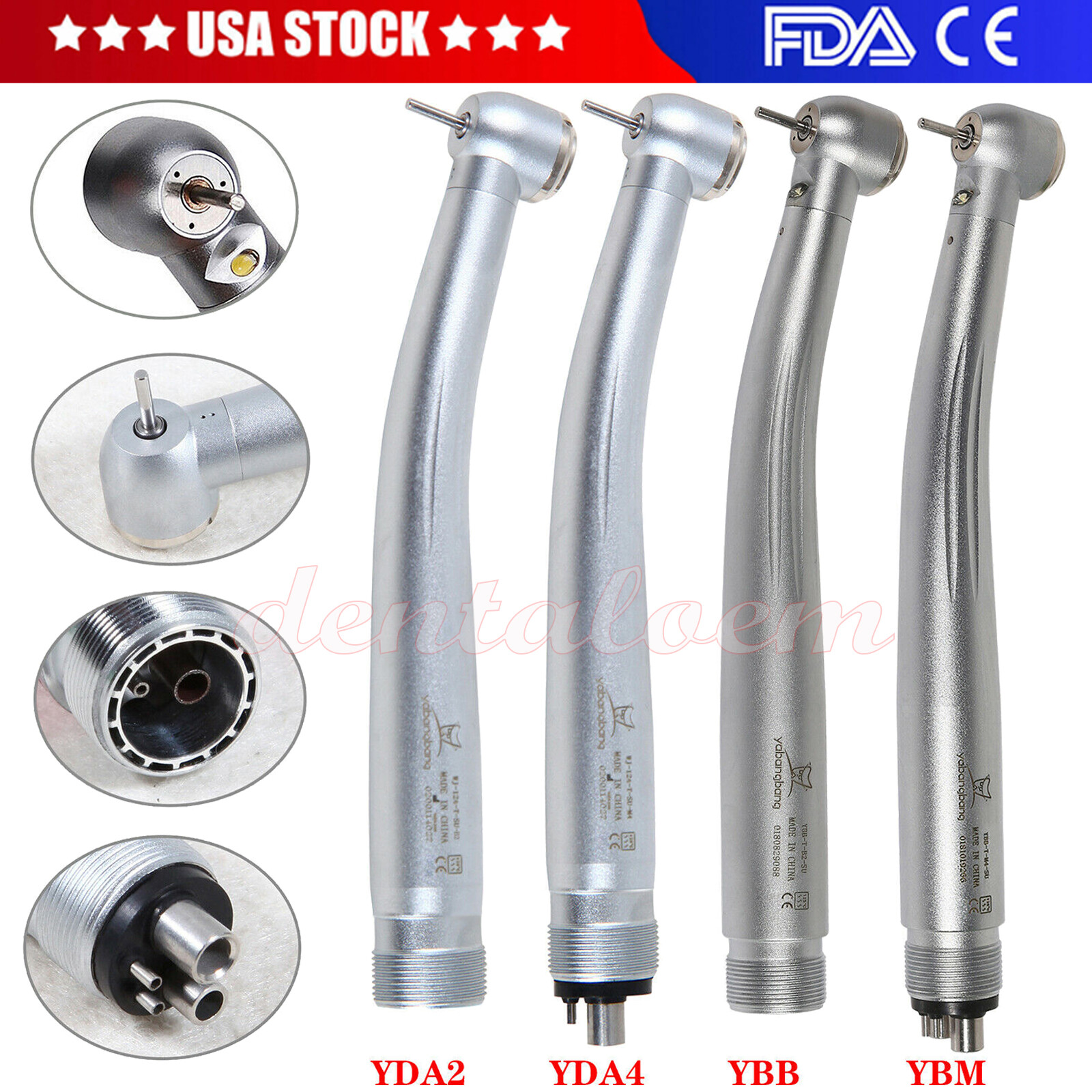 Dental (LED E-generator) High Speed Handpiece 4/2 Hole NSK Style