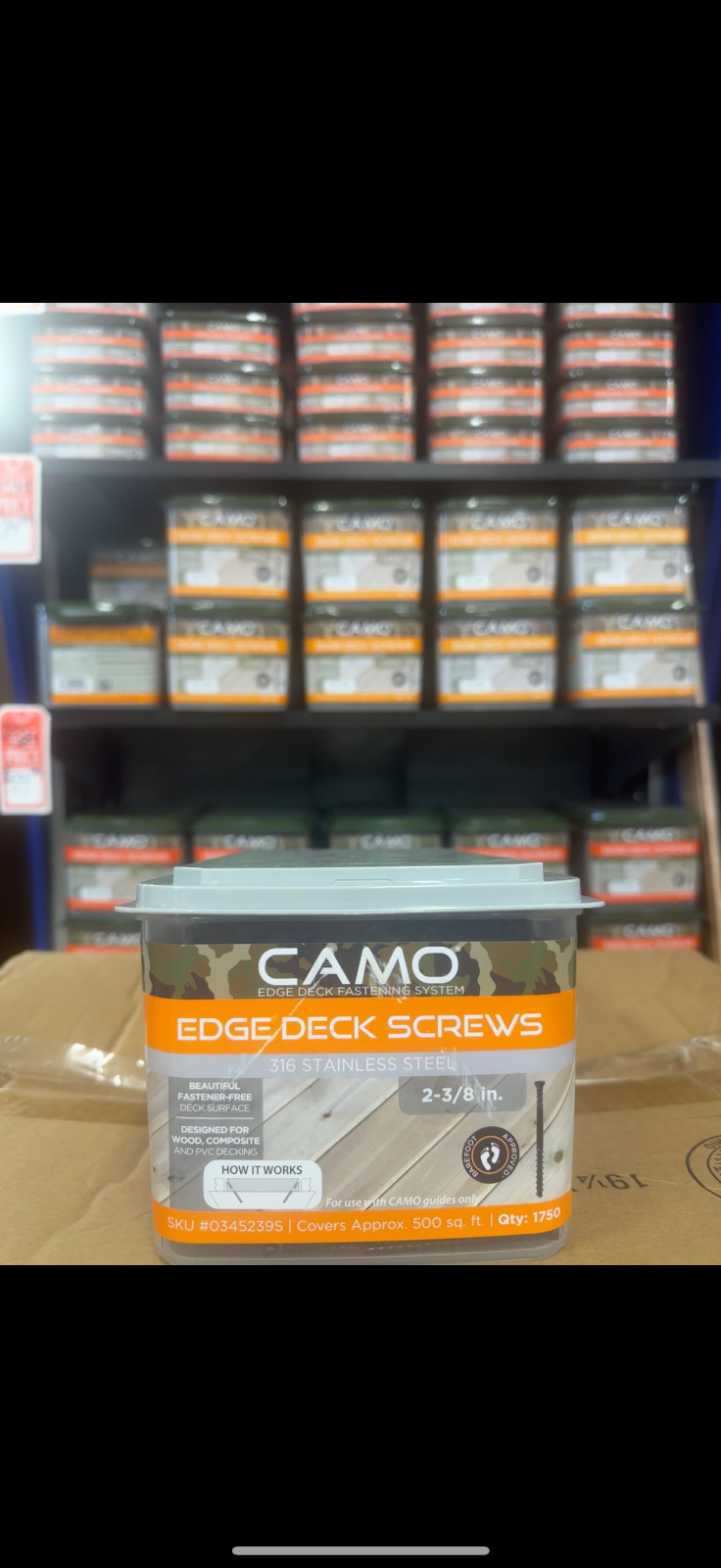 CAMO Edge Deck Screws 2-3/8″ Stainless Steel (1750 pack) 316 Stainless Steel