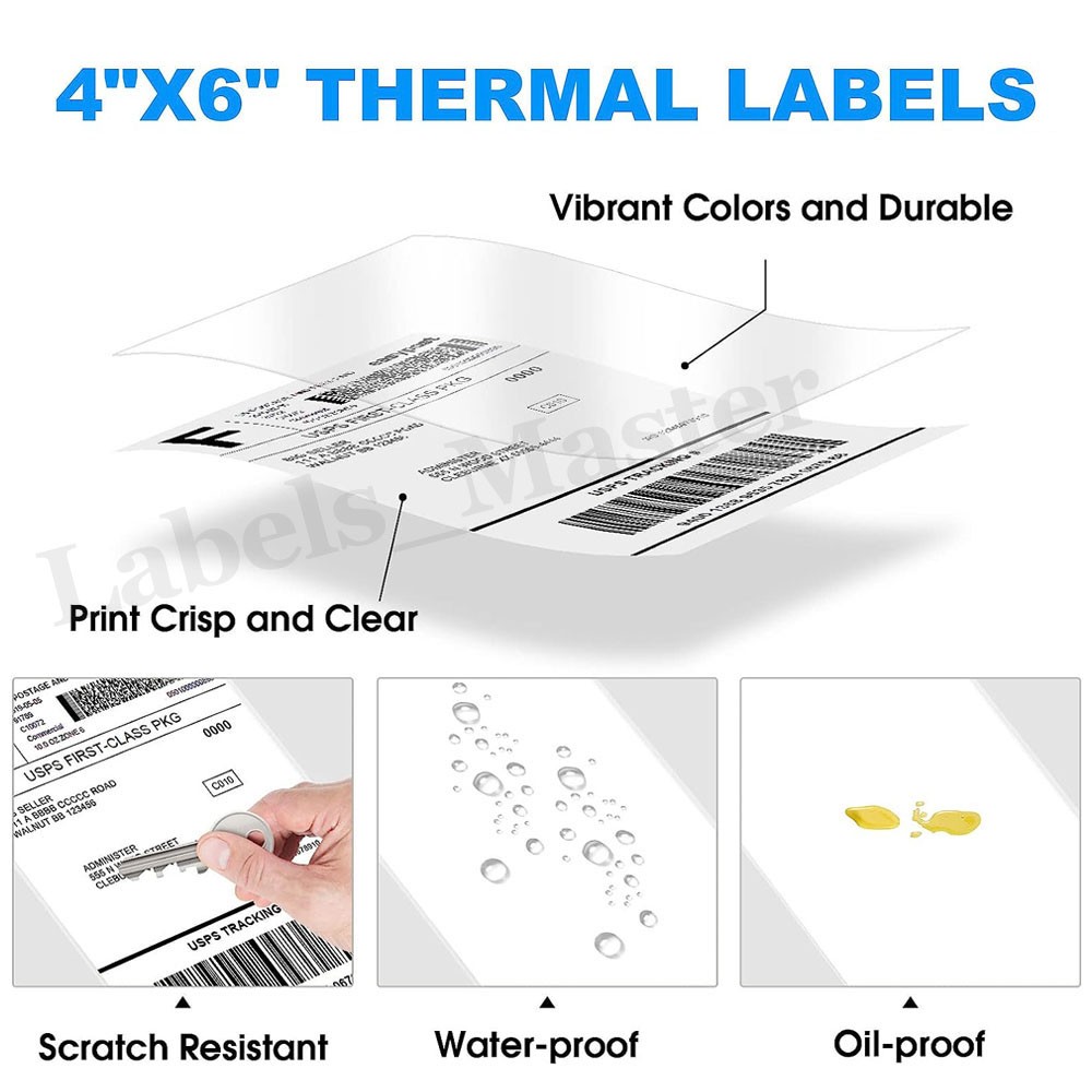 4″x6″ Direct Thermal Shipping Labels Fanfold and Rolls for Zebra&Rollo Printers