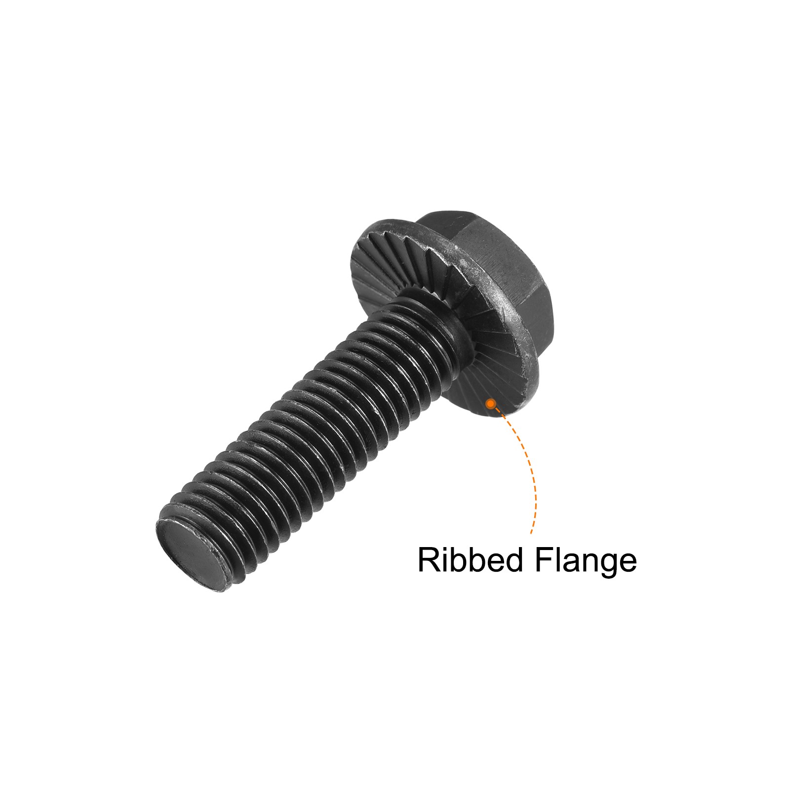 6 Set M12-1.75x40mm Hex Serrated Flange Bolts 10.9 Grade Carbon Steel Screws